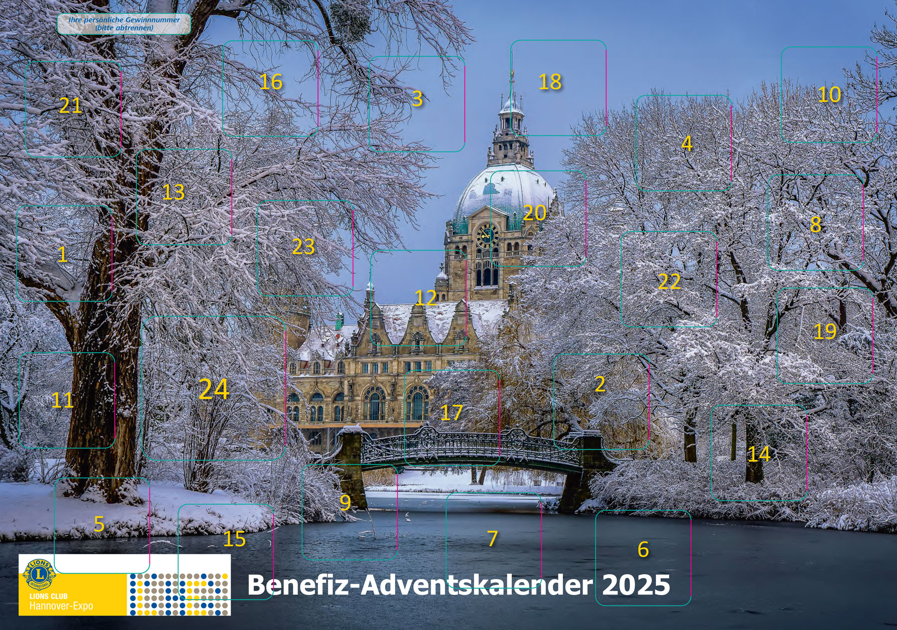 Kalendervorderseite mit Türchen