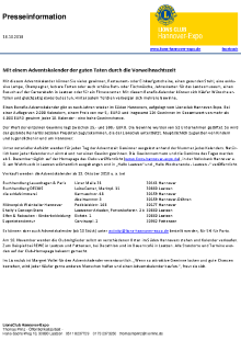 Thumbnail for Ab sofort können die Lions-Benefiz-Adventkalender 2018 erworben werden