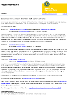 Thumbnail for Der Vorverkauf für LionsCrime 2020 startet