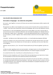 Thumbnail for Lions-Benefizadventskalender 2020 - Veröffentlichung der Gewinnzahlen